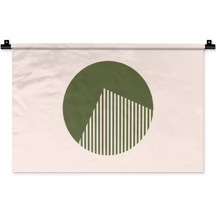 Wandkleed - Cirkel - Strepen - Geometrisch - Abstract - Groen — 1