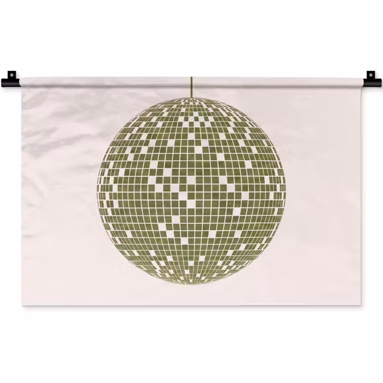 Wandkleed - Disco - Bal - Groen - Abstract - Modern — 1