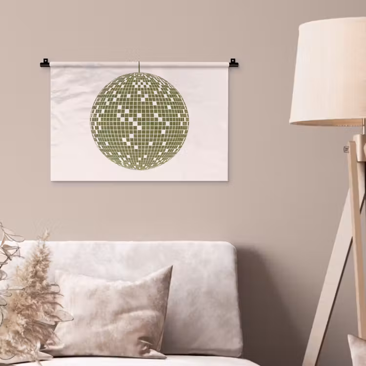 Wandkleed - Disco - Bal - Groen - Abstract - Modern — 2