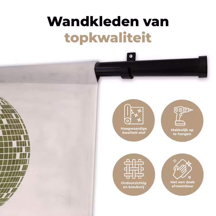 Wandkleed - Disco - Bal - Groen - Abstract - Modern — 3