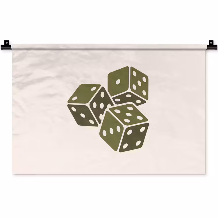 Wandkleed - Dobbelsteen - Spel - Groen - Abstract — 1