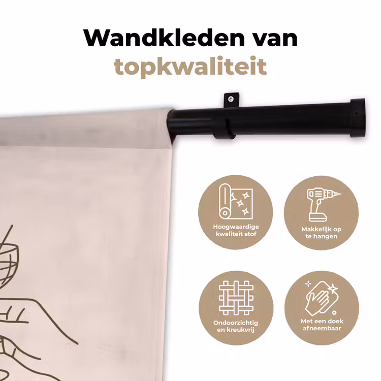 Wandkleed - Drankjes - Feest - Proosten - Minimalistisch - Groen — 3