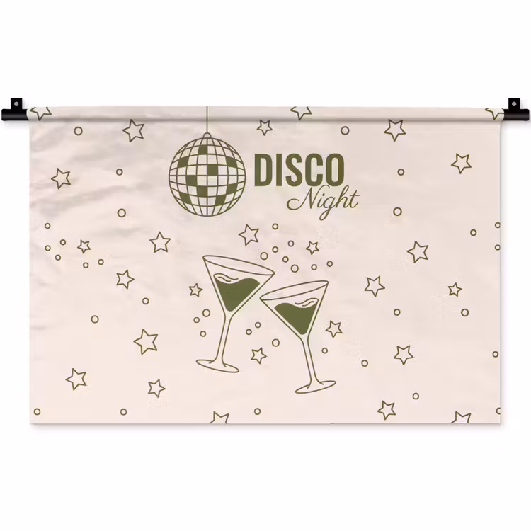 Wandkleed - Feest - Disco - Drank - Illustratie - Groen — 1