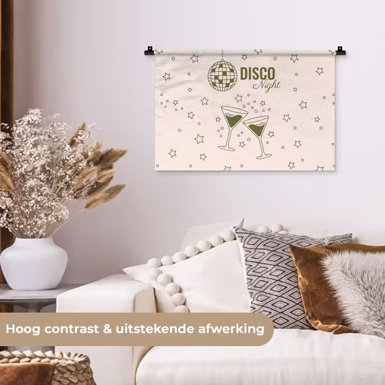 Wandkleed - Feest - Disco - Drank - Illustratie - Groen — 4