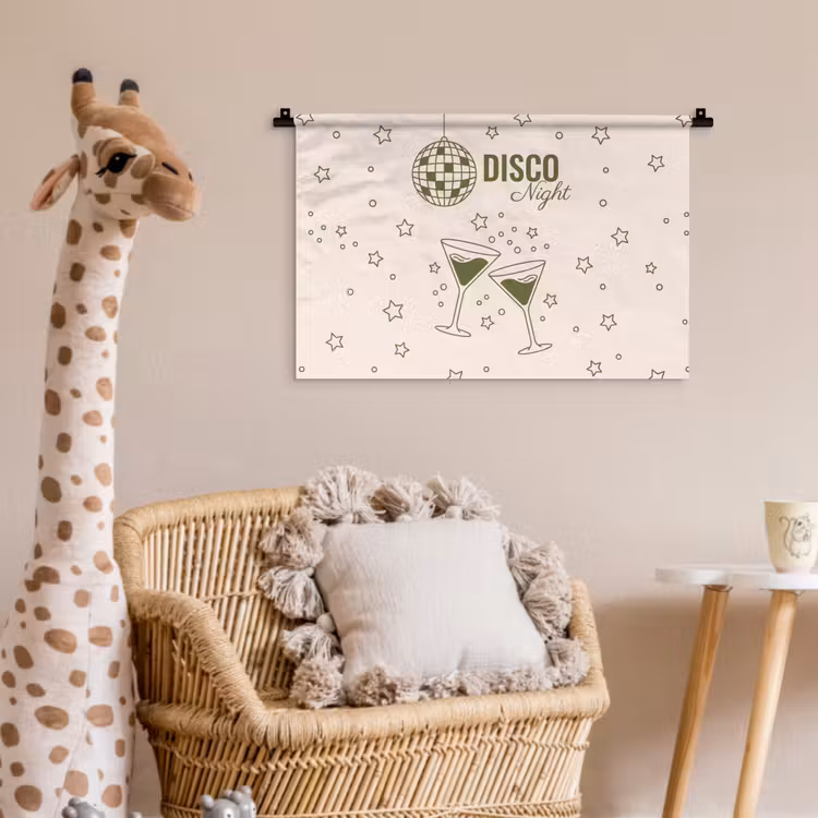 Wandkleed - Feest - Disco - Drank - Illustratie - Groen — 5