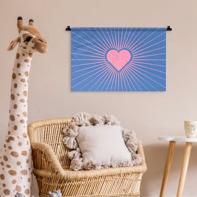Wandkleed - Hart - Stralen - Liefde - Modern - Roze — 5