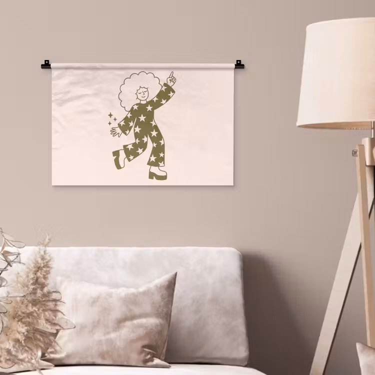 Wandkleed - Mensen - Dansend - Feest - Vintage - Groen — 2