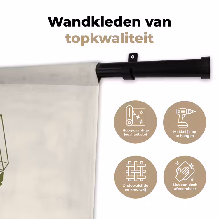 Wandkleed - Platenspeler - Vinyl - Muziek - Minimalistisch - Groen — 3