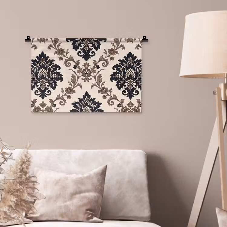 Wandkleed - Patroon - Floraal - Klassiek - Beige-blauw — 2