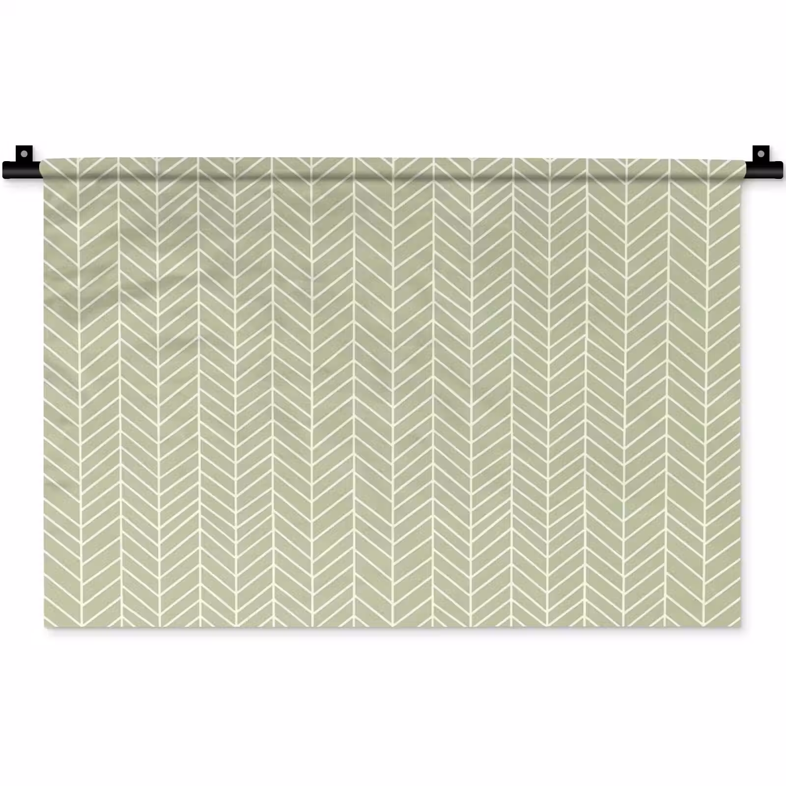 Wandkleed - Saliegroen - Visgraat - Geometrisch - Patroon — 1