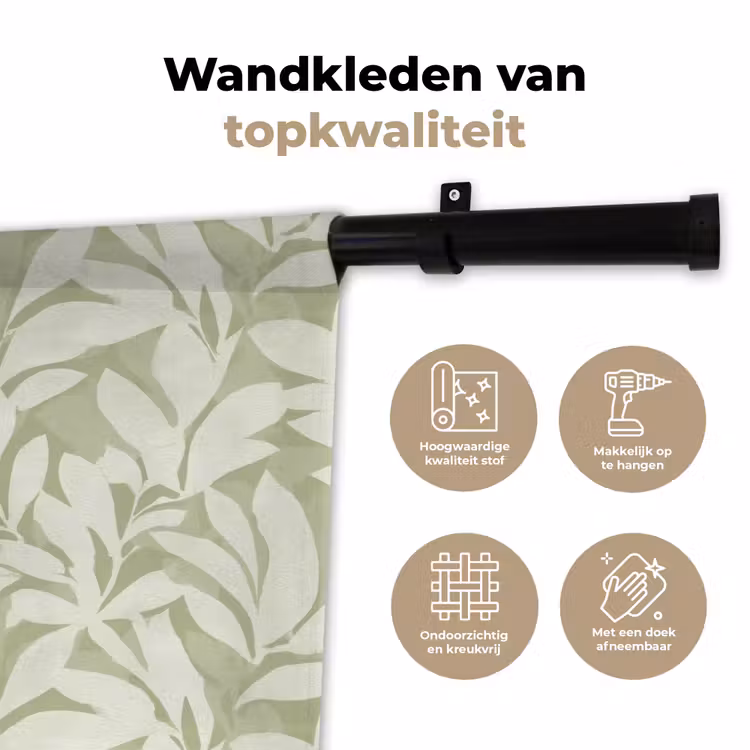 Wandkleed - Saliegroen - Botanisch - Minimalistisch - Patroon — 3