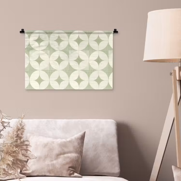 Wandkleed - Saliegroen - Geometrisch - Retro - Mid-Century - Patroon — 2