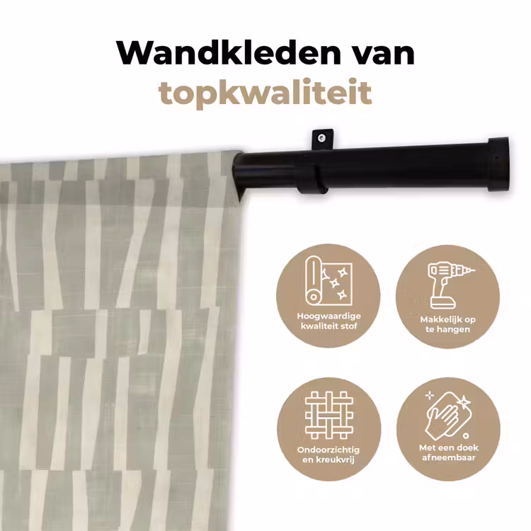 Wandkleed - Saliegroen - Strepen - Geometrisch - Textuur - Patroon — 3