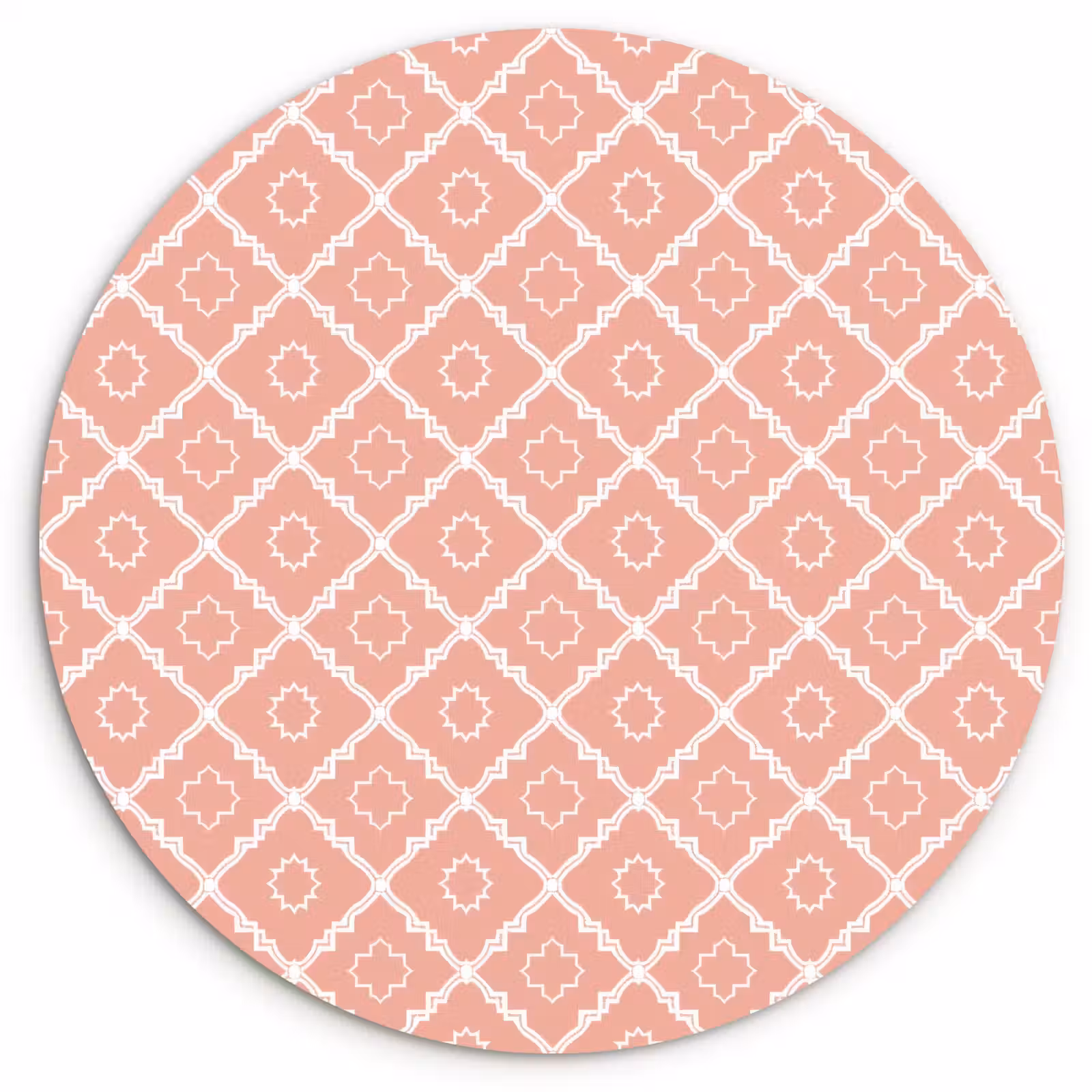 Wandcirkel - Glas - Zalmroze - Geometrisch - Elegant - Patroon — 1