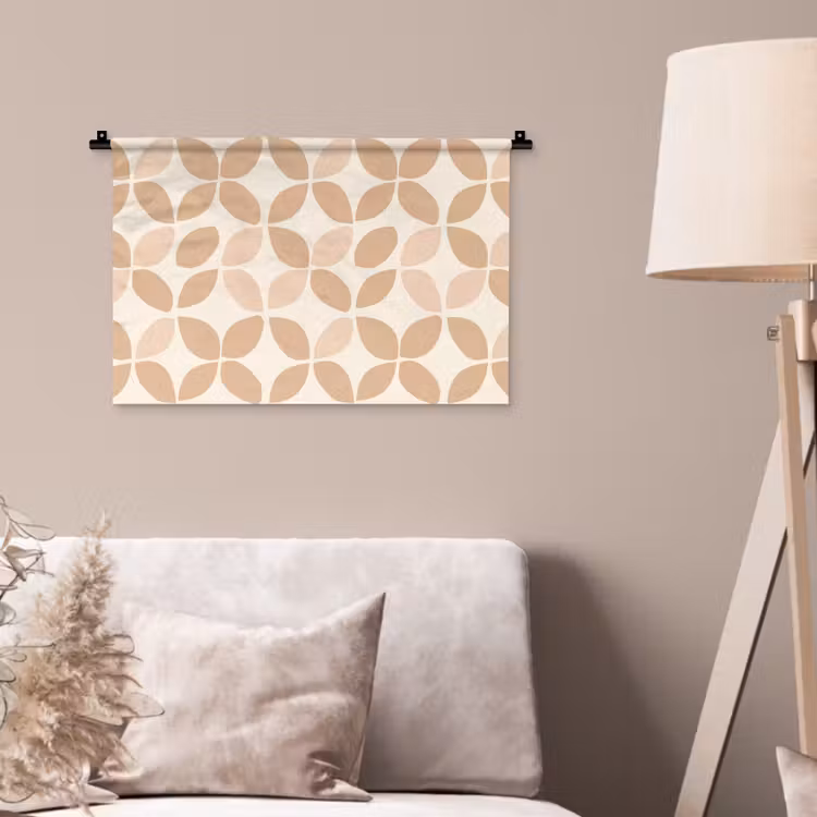 Wandkleed - Beige - Bladeren - Minimalistisch - Patroon — 2