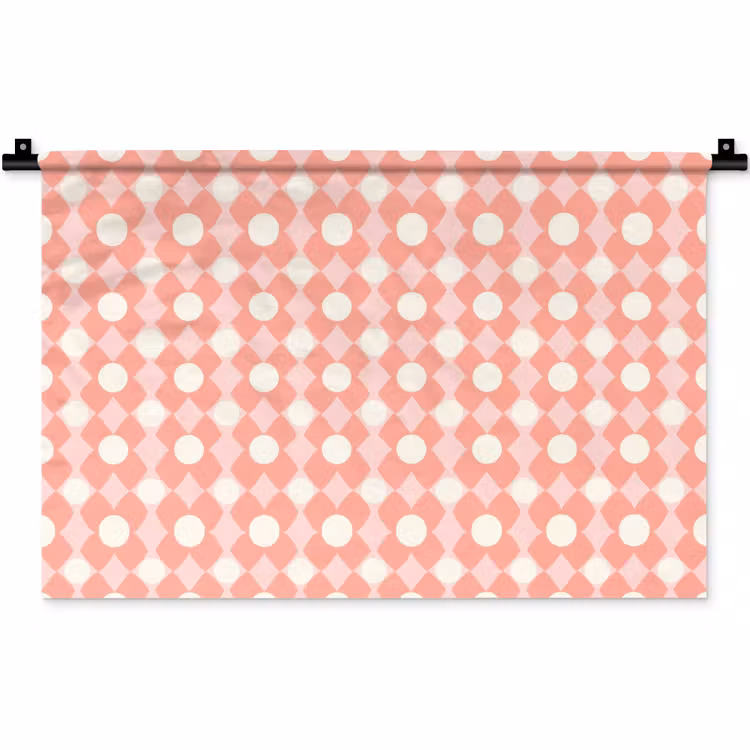 Wandkleed - Koraal - Retro - Geometrisch - Patroon — 1