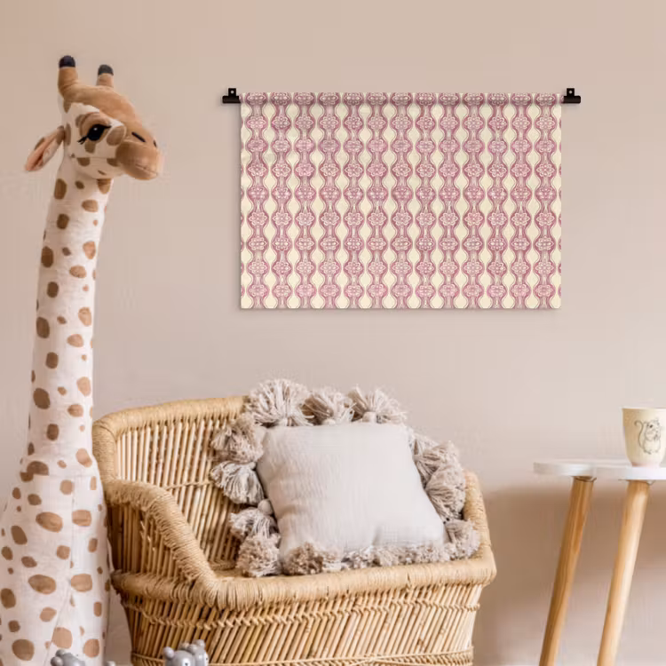 Wandkleed - Paarsroze - Bloemen - Retro - Patroon — 5