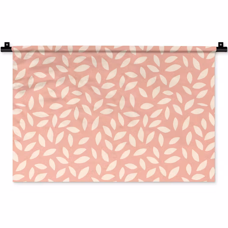 Wandkleed - Roze - Bladeren - Speels - Patroon — 1
