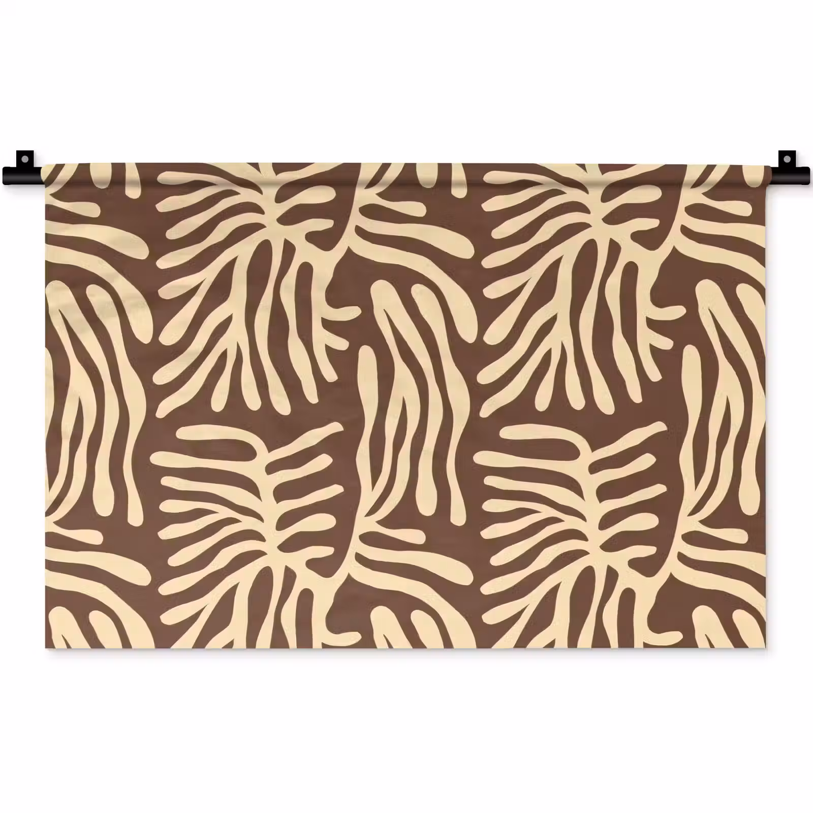 Wandkleed - Bruin - Koraal - Expressief - Patroon — 1