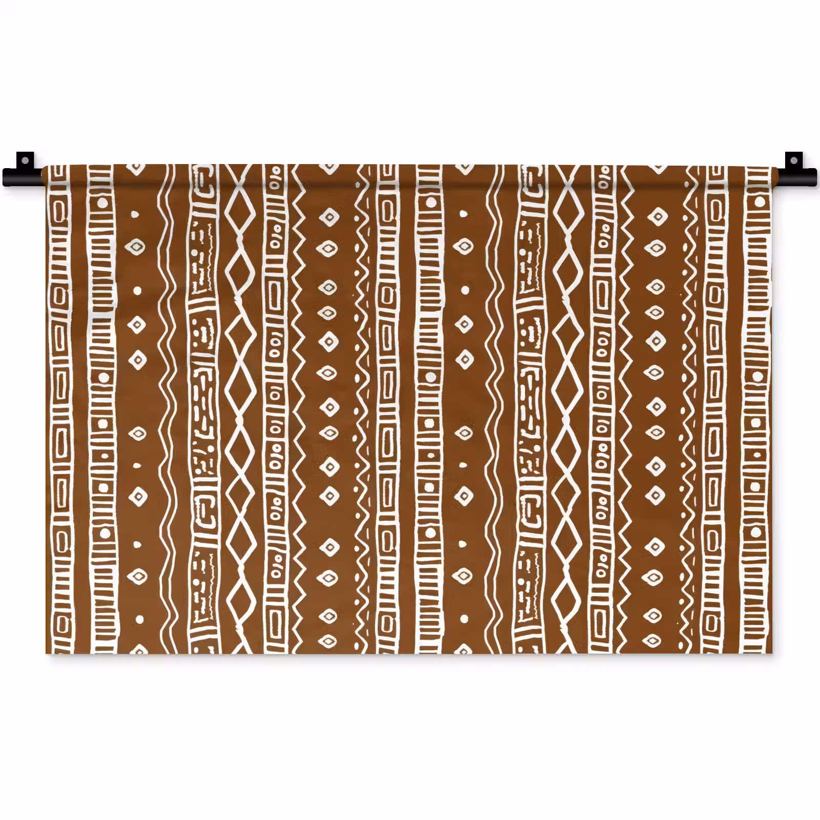 Wandkleed - Chocoladebruin - Etnisch - Tribaal - Patroon — 1