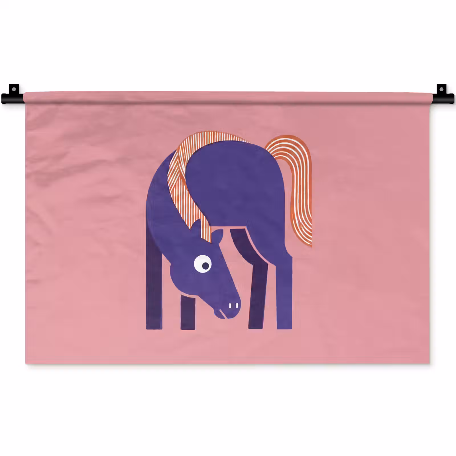 Wandkleed - Paard - Abstract - Dieren - Modern - Blauw — 1