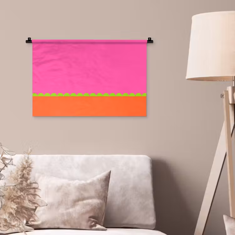 Wandkleed - Abstract - Geometrisch - Kleurblokken - Roze - Oranje — 2