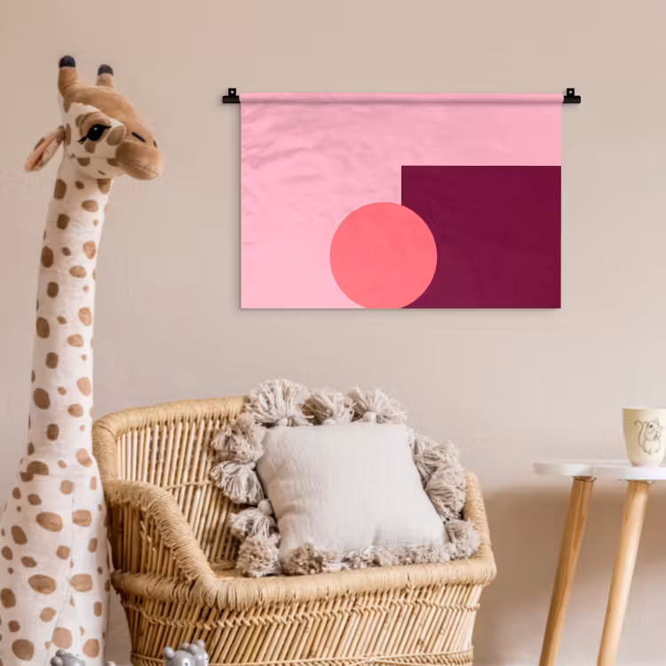 Wandkleed - Abstract - Vormen - Roze - Modern - Design — 5