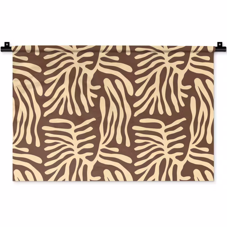 Wandkleed - Bruin - Koraal - Expressief - Patroon — 1