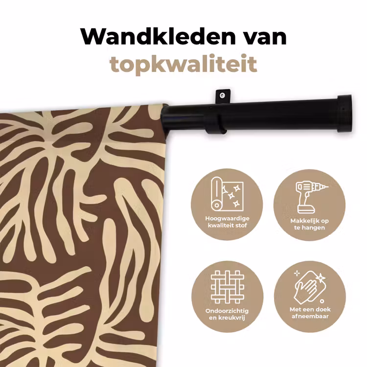 Wandkleed - Bruin - Koraal - Expressief - Patroon — 3