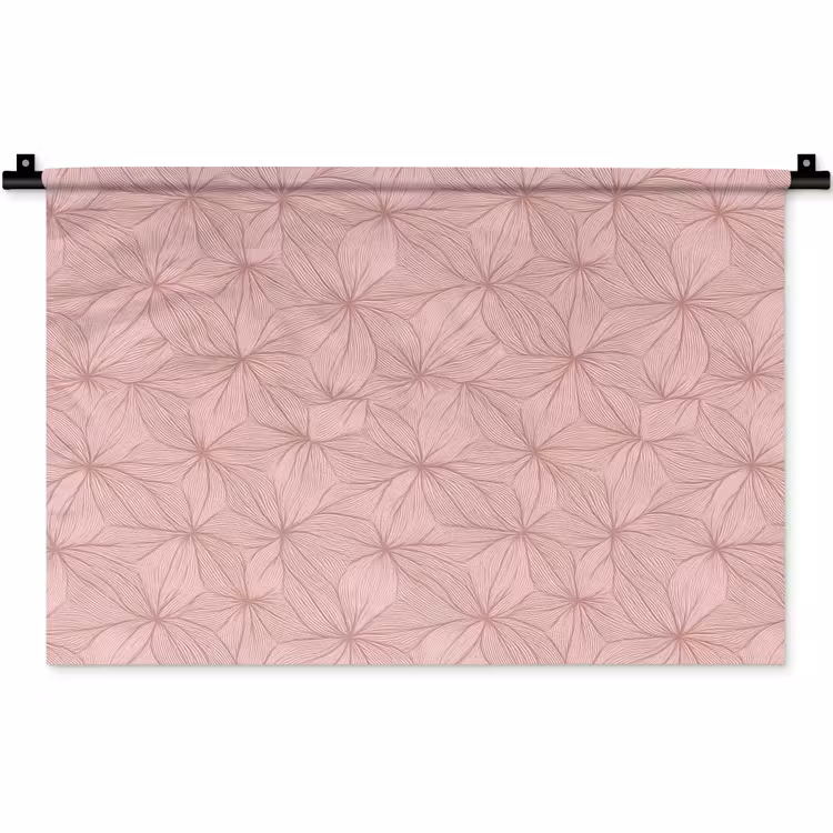 Wandkleed - oederroze - Bloemen - Reliëf - Textuur — 1