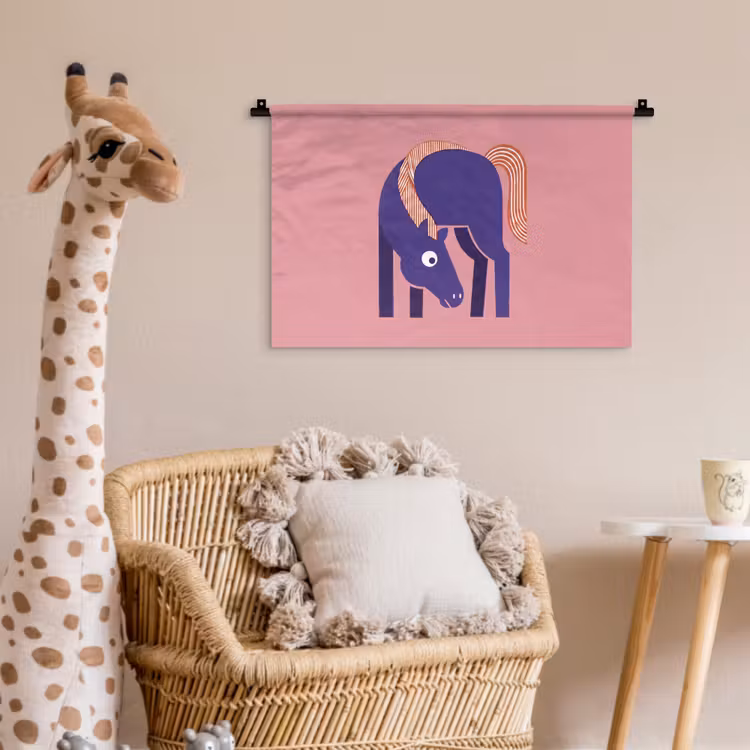 Wandkleed - Paard - Abstract - Dieren - Modern - Blauw — 5