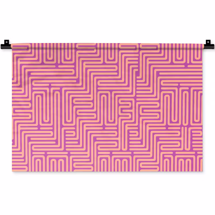 Wandkleed - Patroon - Lijnen - Abstract - Modern - Paars — 1