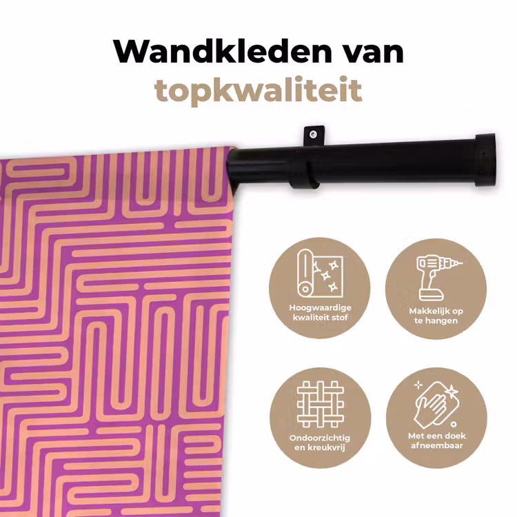 Wandkleed - Patroon - Lijnen - Abstract - Modern - Paars — 3