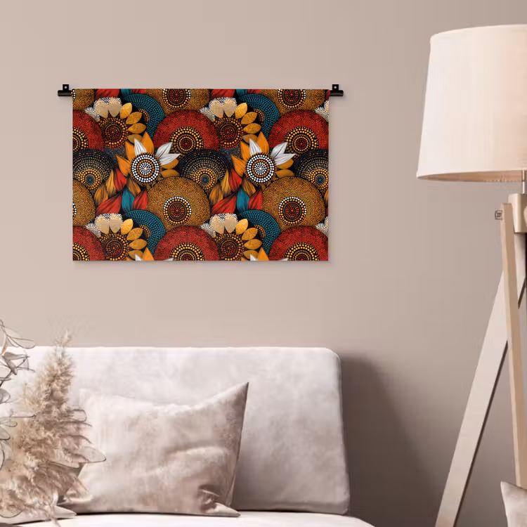 Wandkleed - Kleurrijk - Aboriginal - Dot Painting - Botanisch - Patroon — 2