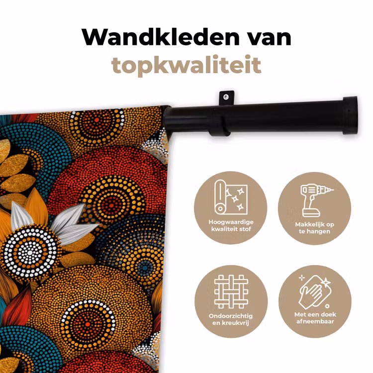 Wandkleed - Kleurrijk - Aboriginal - Dot Painting - Botanisch - Patroon — 3