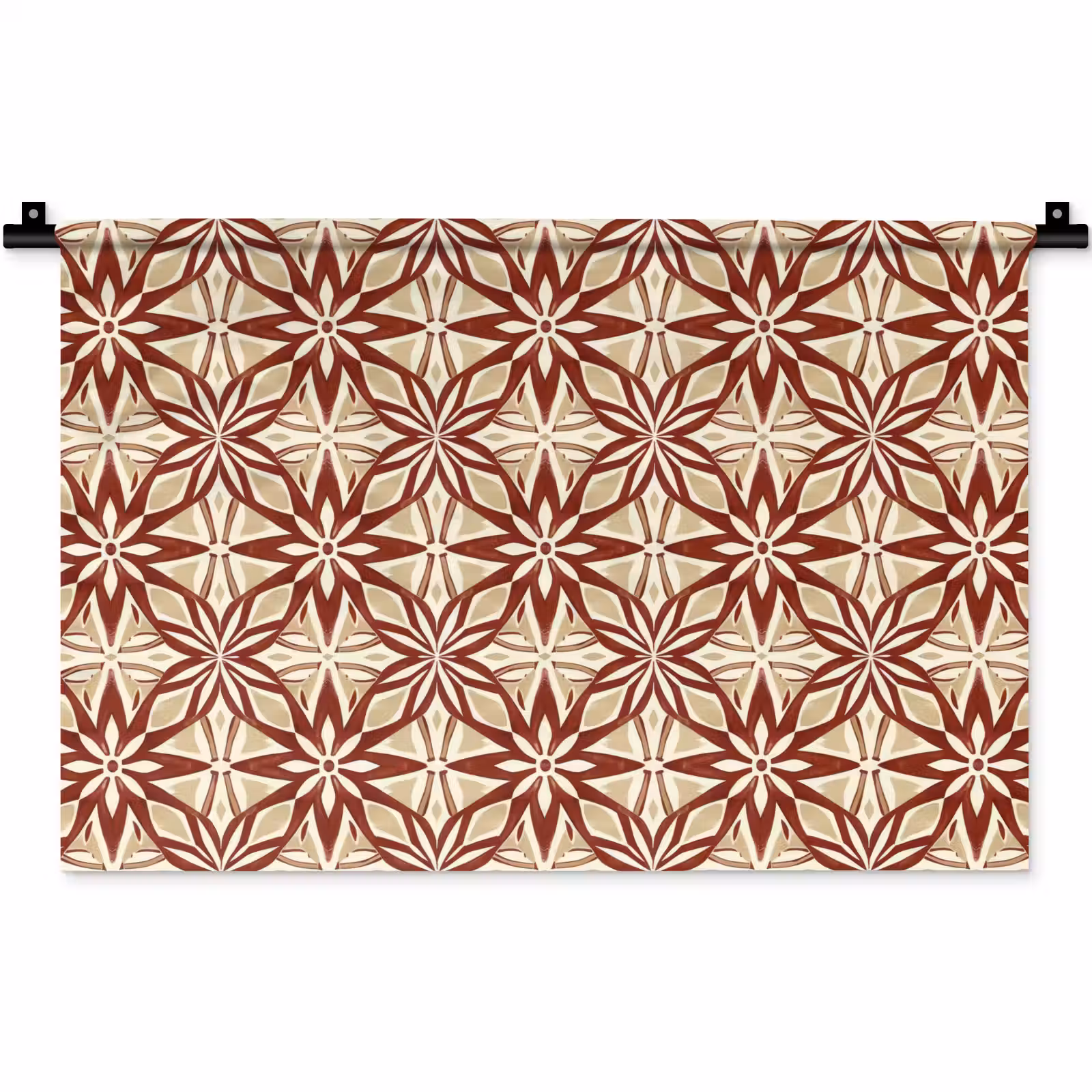 Wandkleed - Bordeauxrood - Geometrisch - Tegel - Patroon — 1