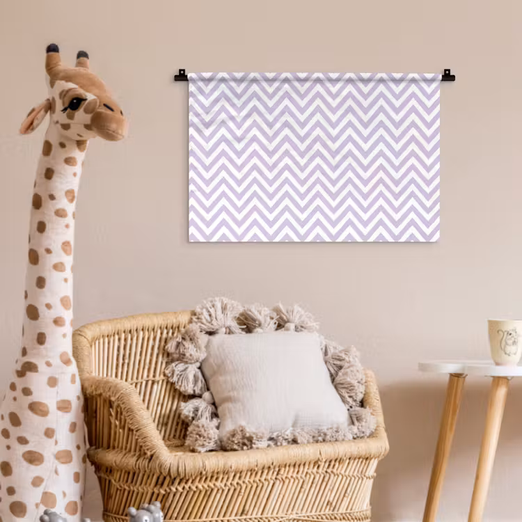 Wandkleed - Lila - Geometrisch - Chevron - Zigzag - Patroon — 5