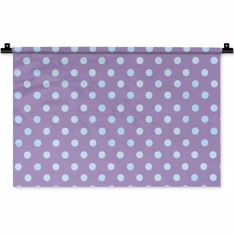 Wandkleed - Paars - Blauw - Geometrisch - Stippen - Polka Dot - Patroon — 1