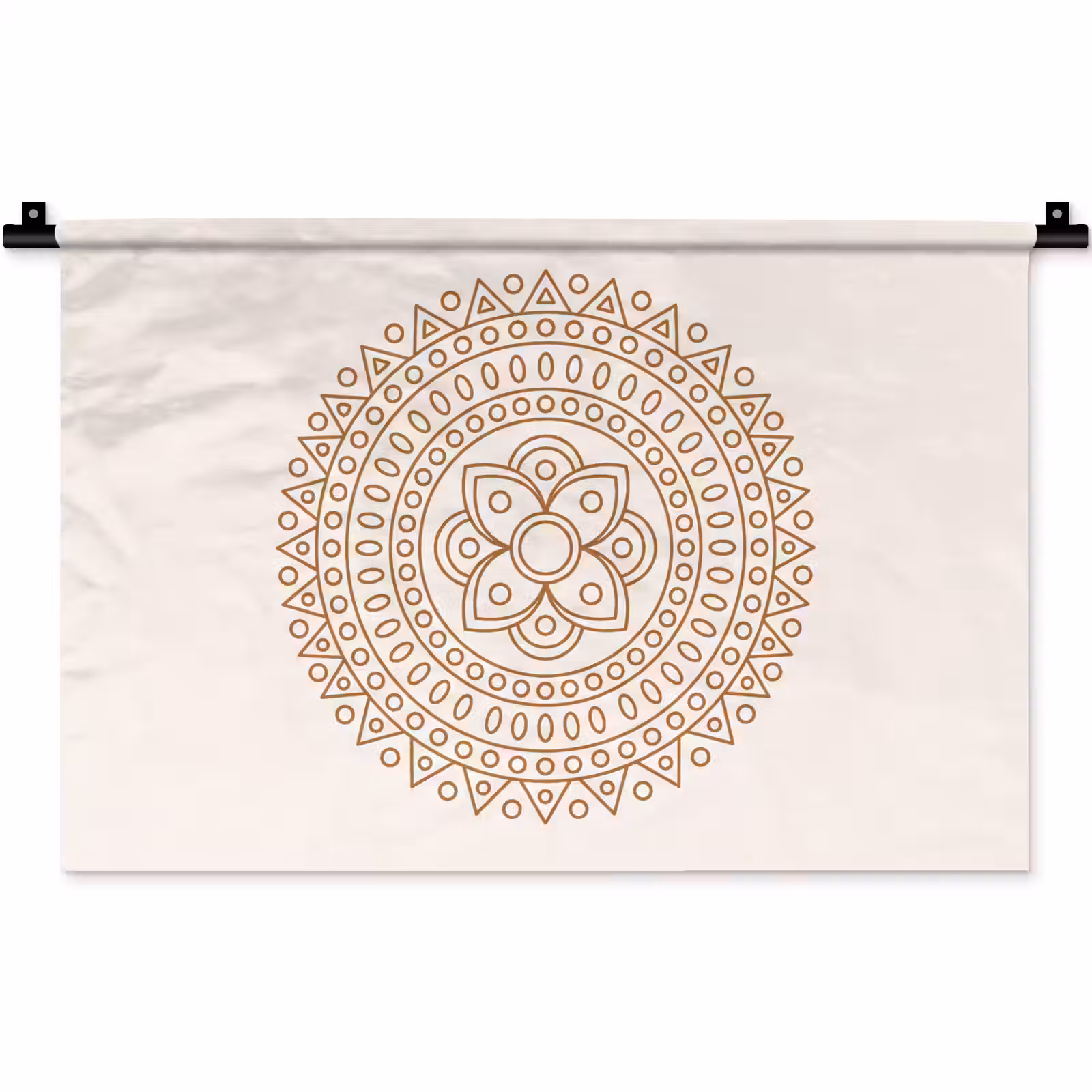 Wandkleed - Mandala - Geometrisch - Abstract - Oosters - Bruin — 1