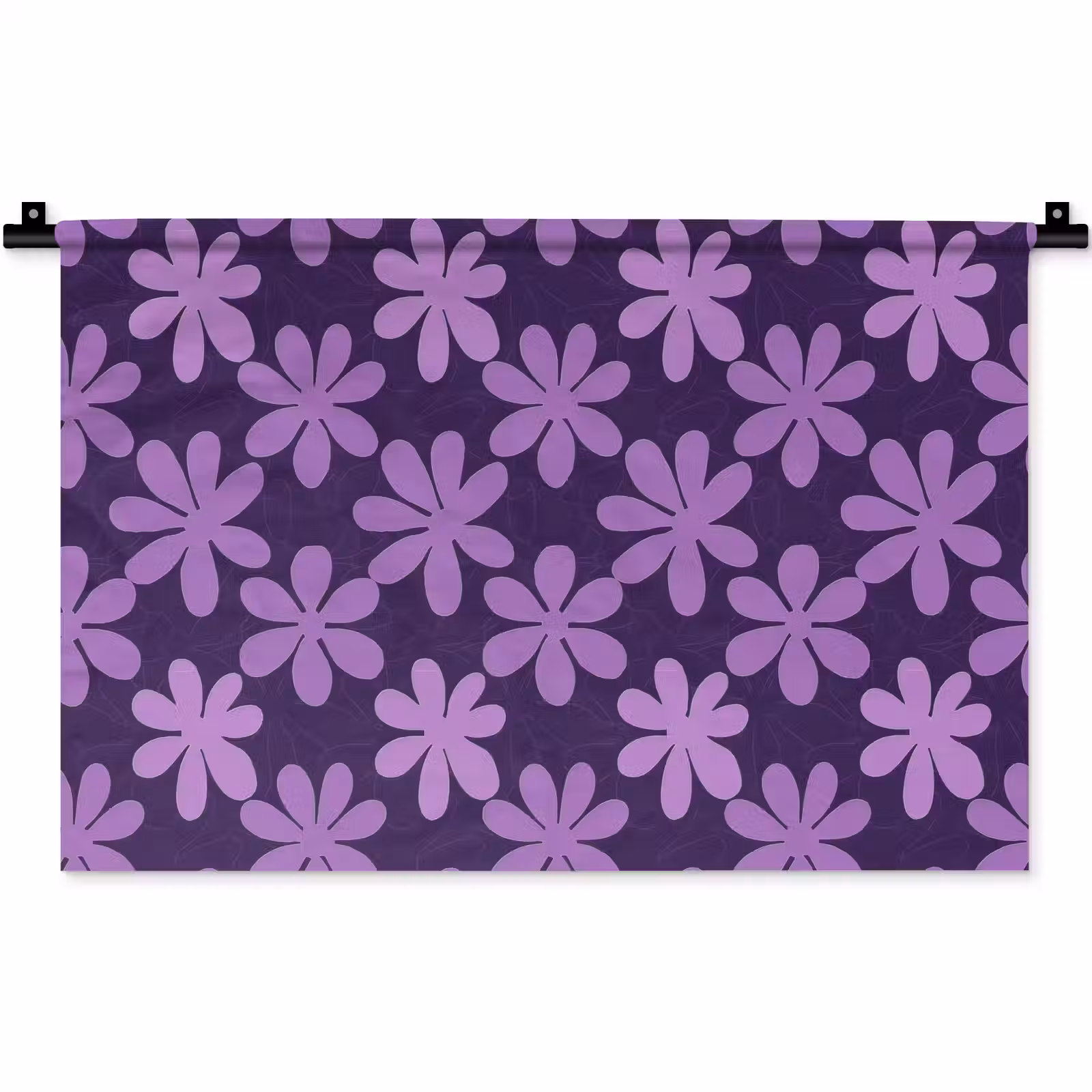 Wandkleed - Paars - Botanisch - Bloemen - Retro - Patroon — 1