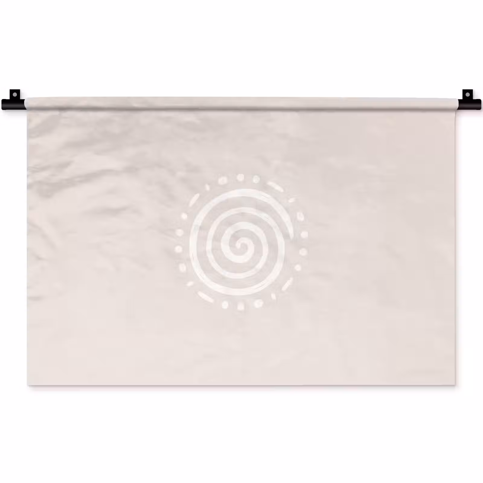 Wandkleed - Symbool - Spiraal - Abstract - Minimalistisch - Beige — 1