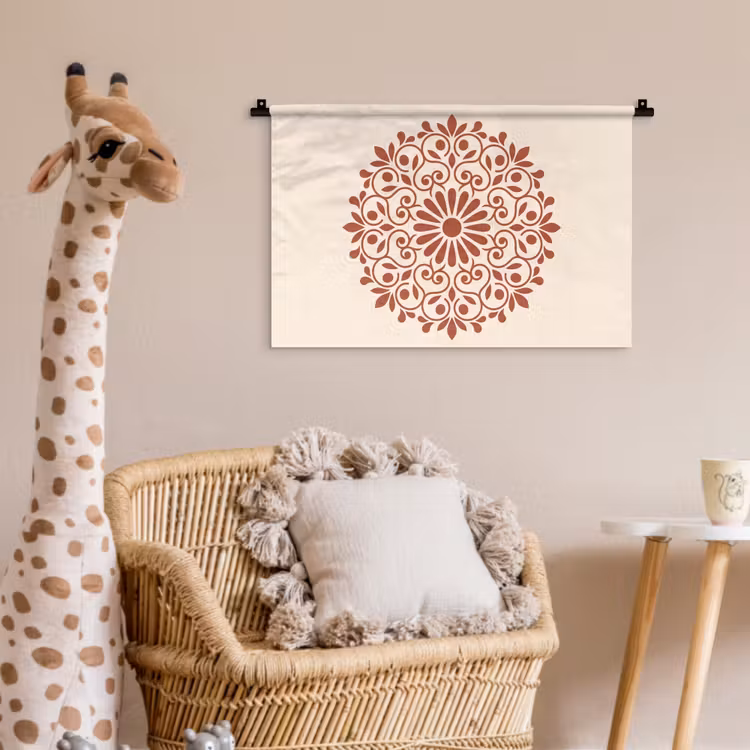 Wandkleed - Decoratie - Cirkel - Symmetrisch - Modern - Roodbruin — 5