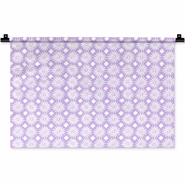 Wandkleed - Lila - Botanisch - Bloemen - Margrieten - Patroon — 1