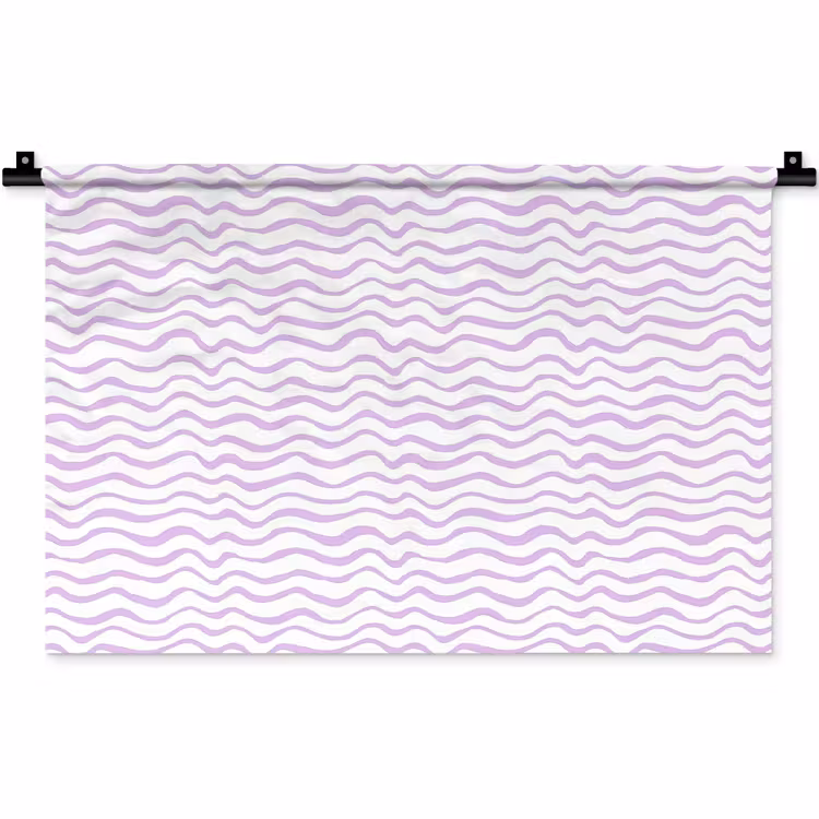 Wandkleed - Lila - Geometrisch - Golfjes - Lijnen - Patroon — 1