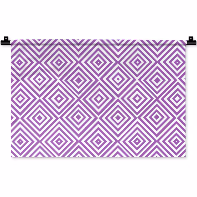 Wandkleed - Paars - Geometrisch - Ruiten - Concentrisch - Patroon — 1