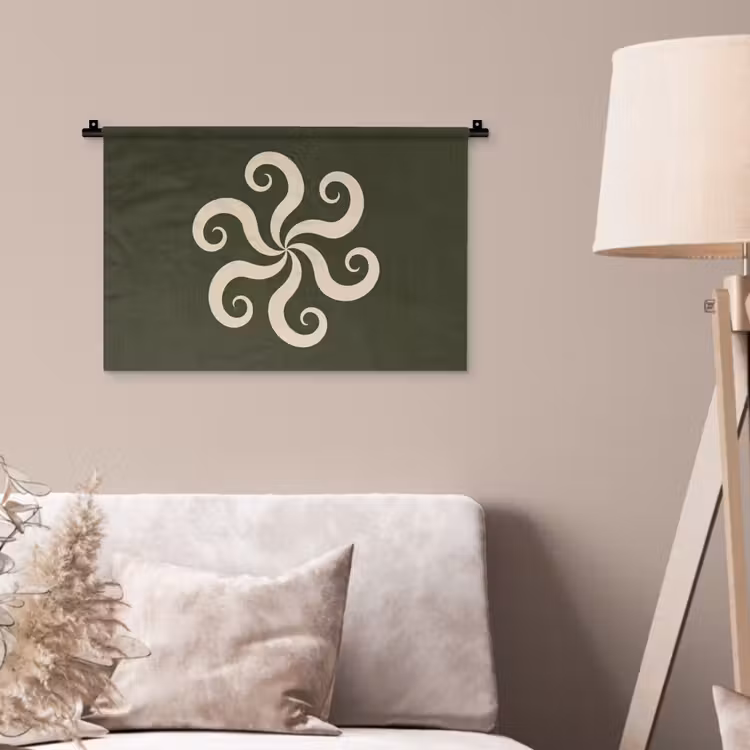 Wandkleed - Patroon - Spiraal - Abstract - Modern - Groen — 2