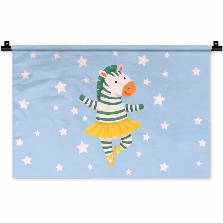 Wandkleed - Dieren - Dans - Illustratie - Kinderkamer - Sterren — 1