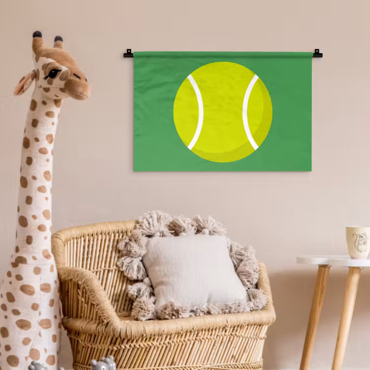 Wandkleed - Bal - Geel - Sport - Groen - Illustratie — 5