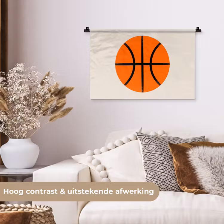 Wandkleed - Basketbal - Bal - Sport - Illustratie - Oranje — 4