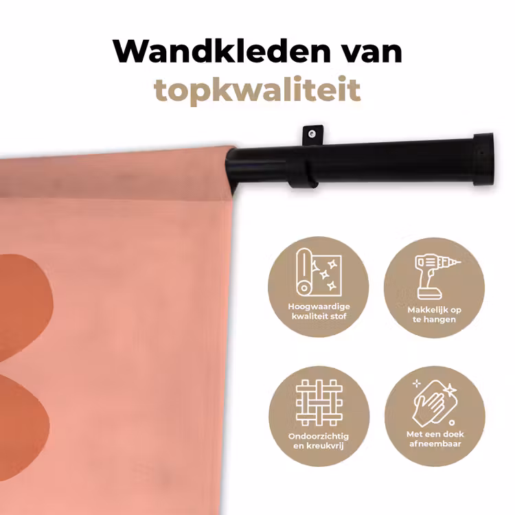 Wandkleed - Bloemen - Tekenfilm - Kind - Roze — 3